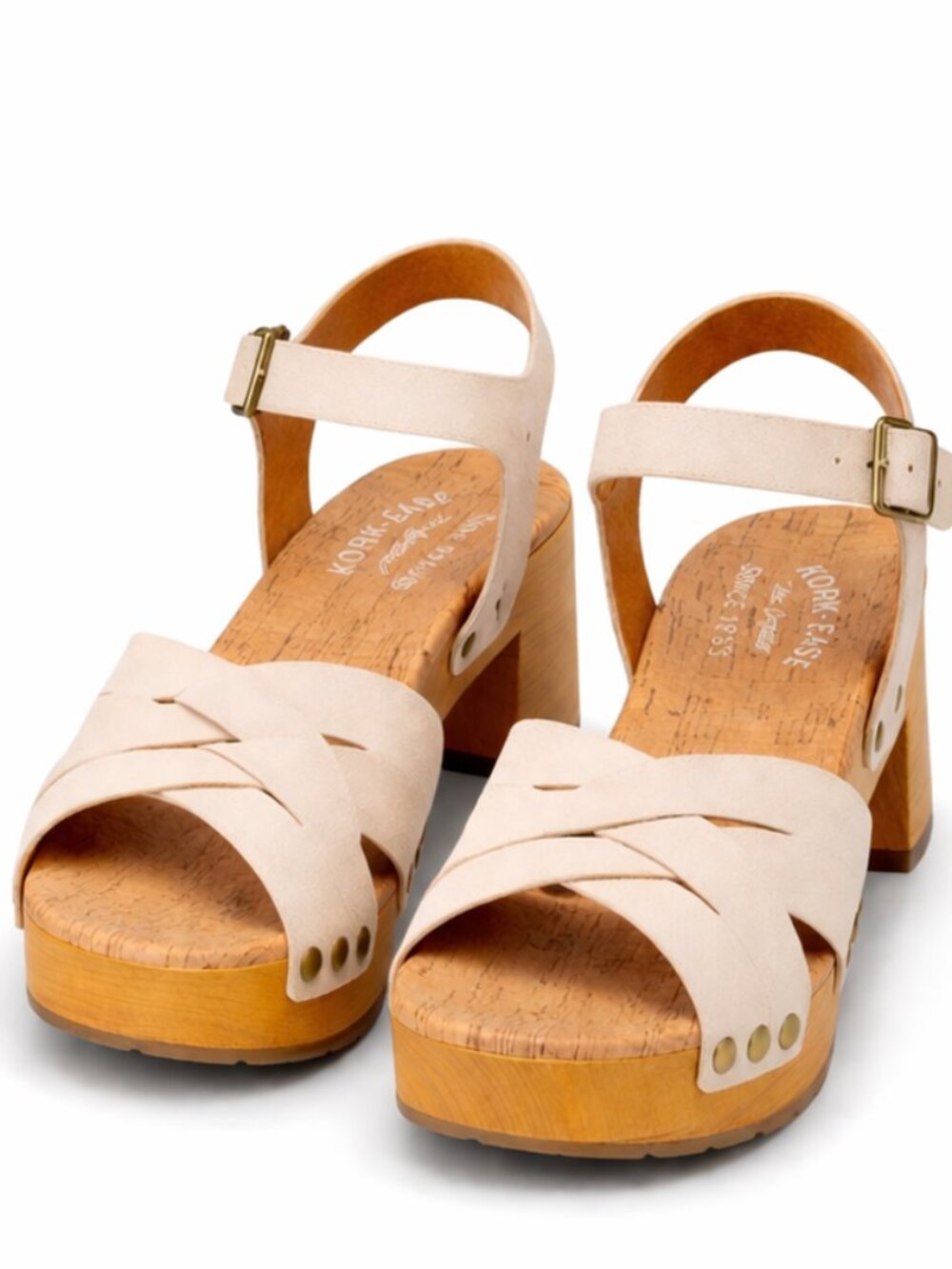 💋 Kork-Ease Sandals | Cream Leather | Cork Footbed | Size 7M | Pristine